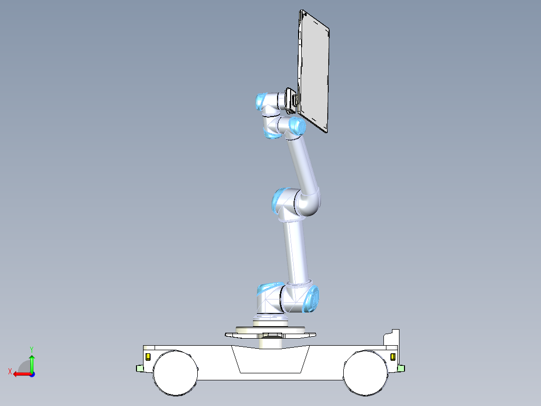 一款带显示器的AGV小车SW三维模型设计后视图