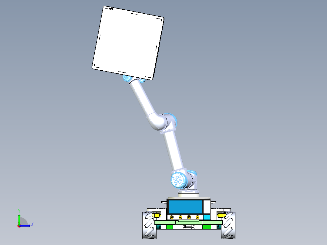 一款带显示器的AGV小车SW三维模型设计左视图