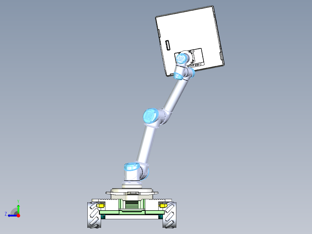 一款带显示器的AGV小车SW三维模型设计右视图