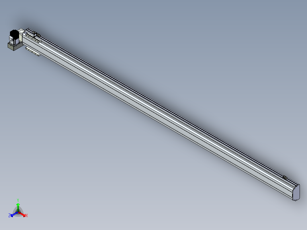 同步带滑台-半封闭B13H-L45-S2650-LU-P40-D3正等轴测图