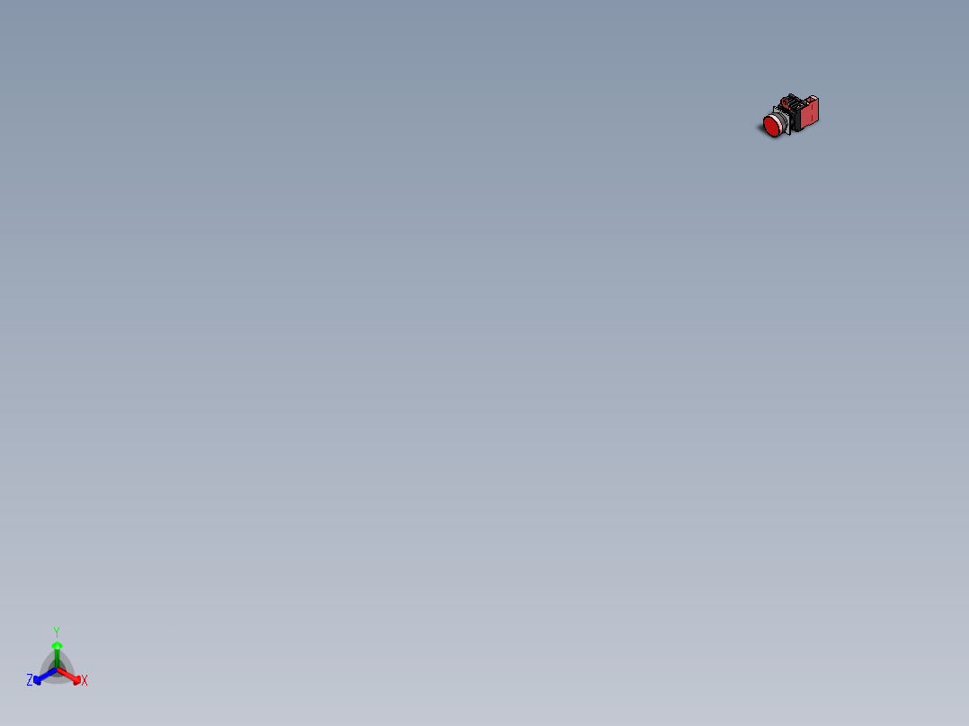 自锁按钮（带灯）YW1L-AF2E10Q4R（24V红）正等轴测图