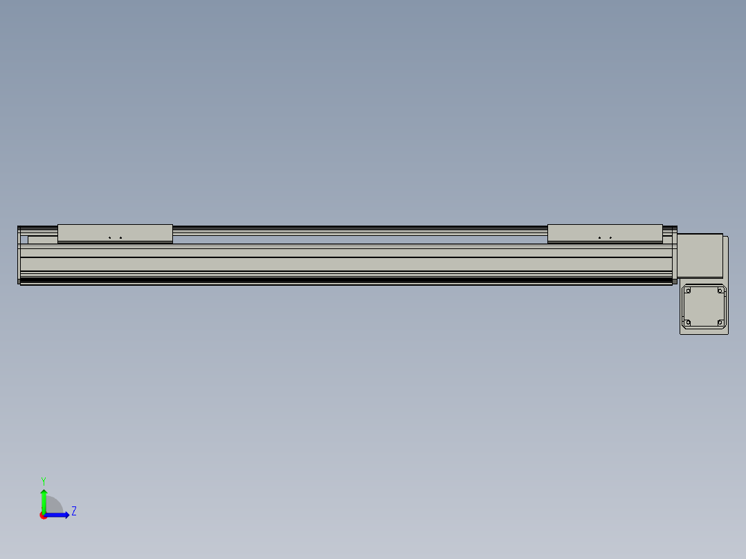 直线模组LHB21-L40-S950-RD设计图纸左视图