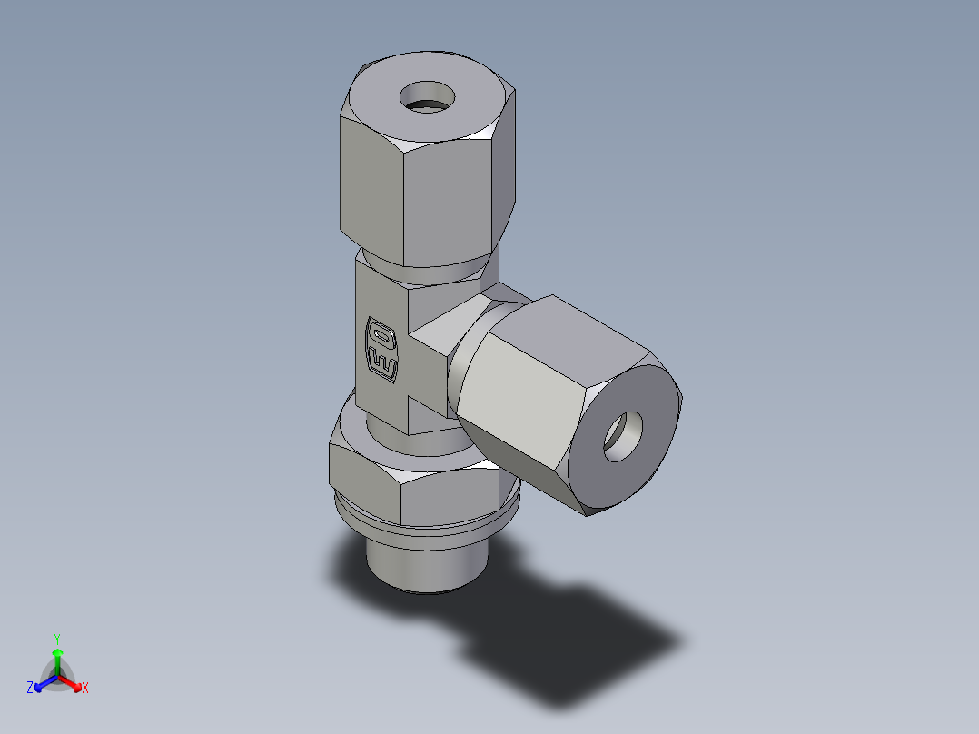 卡套式工业通用硬管接头EO_Adjustable_locknut_run_tee_LEE06ZSRCF