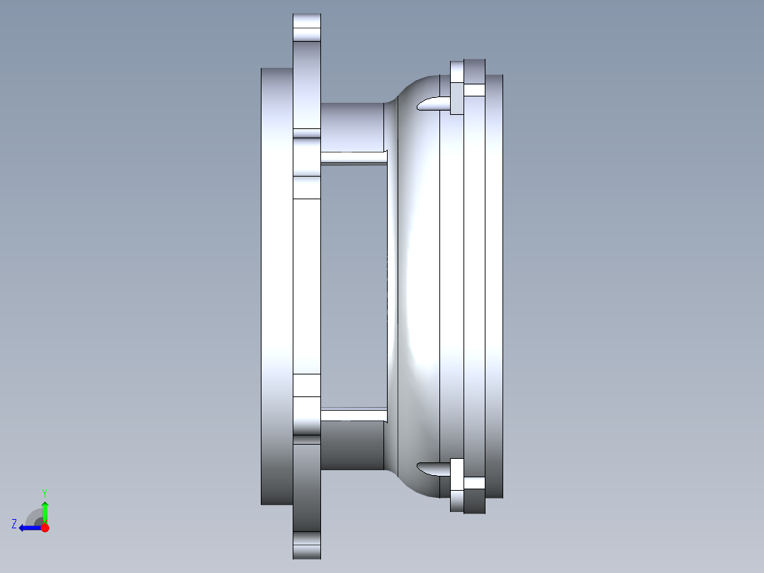 离心泵连接座三维右视图
