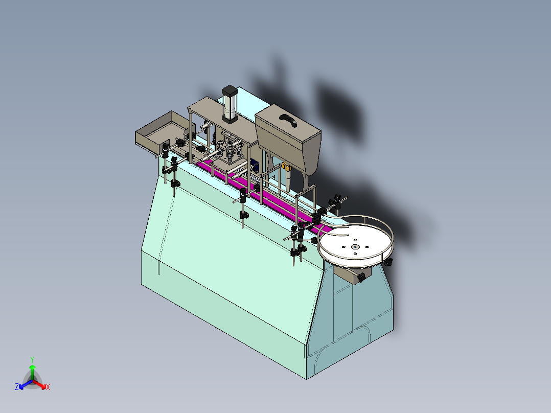 奶瓶灌装线step正等轴测图