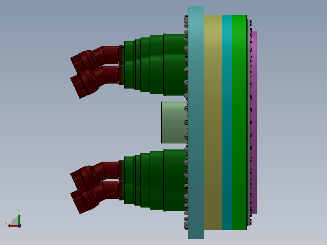顶管机的总体方案与顶推装置sw14后视图