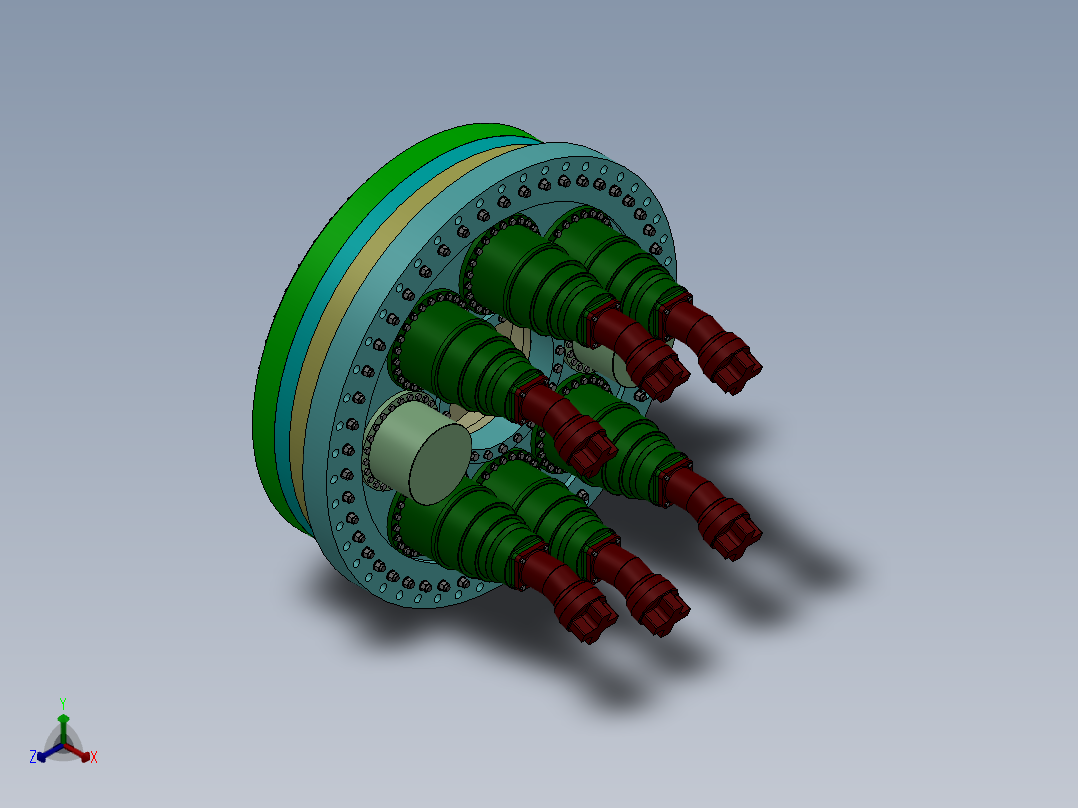 顶管机的总体方案与顶推装置sw14正等轴测图