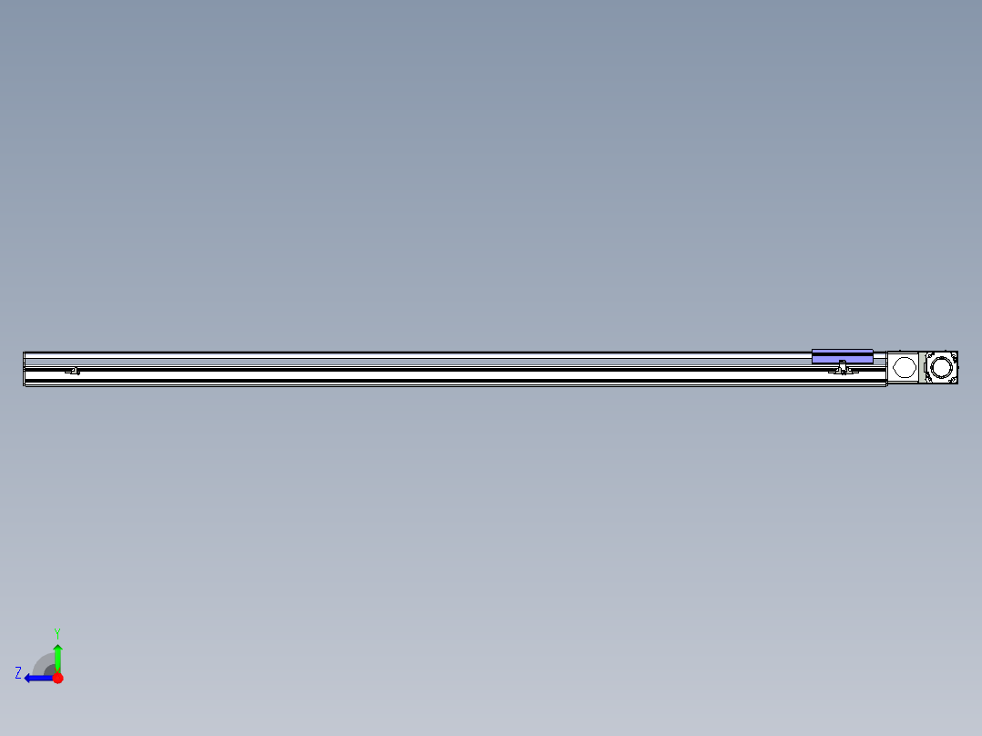 同步带滑台-半封闭B17H-L50-S2000-L-P75-D3右视图