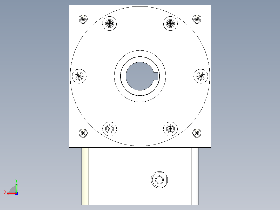 换向器22PW110双孔-1 19-80-100-M6.stp后视图