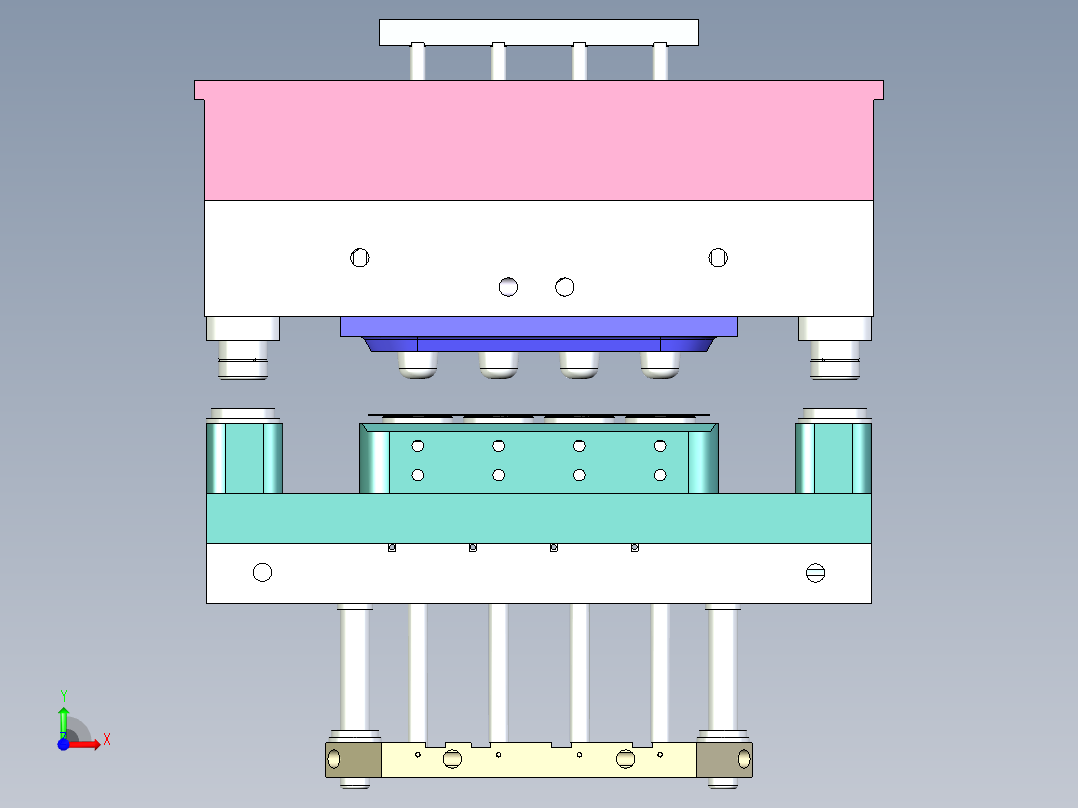 塑料杯注塑模具前视图