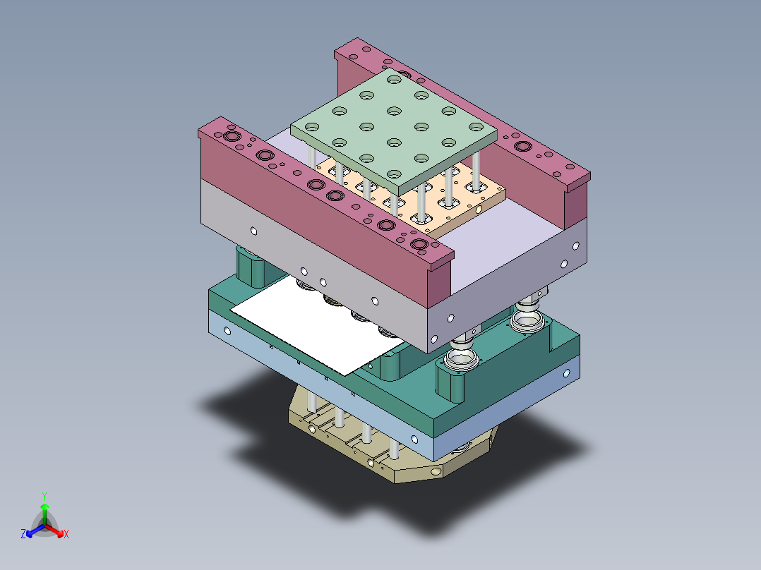 塑料杯注塑模具正等轴测图
