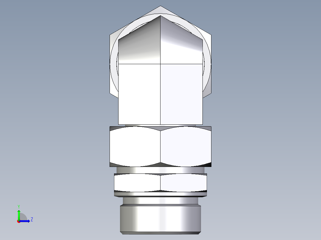 卡套式工业通用硬管接头EO_Assembled_adjustable_standpipe_elbow_EVW42LM71左视图