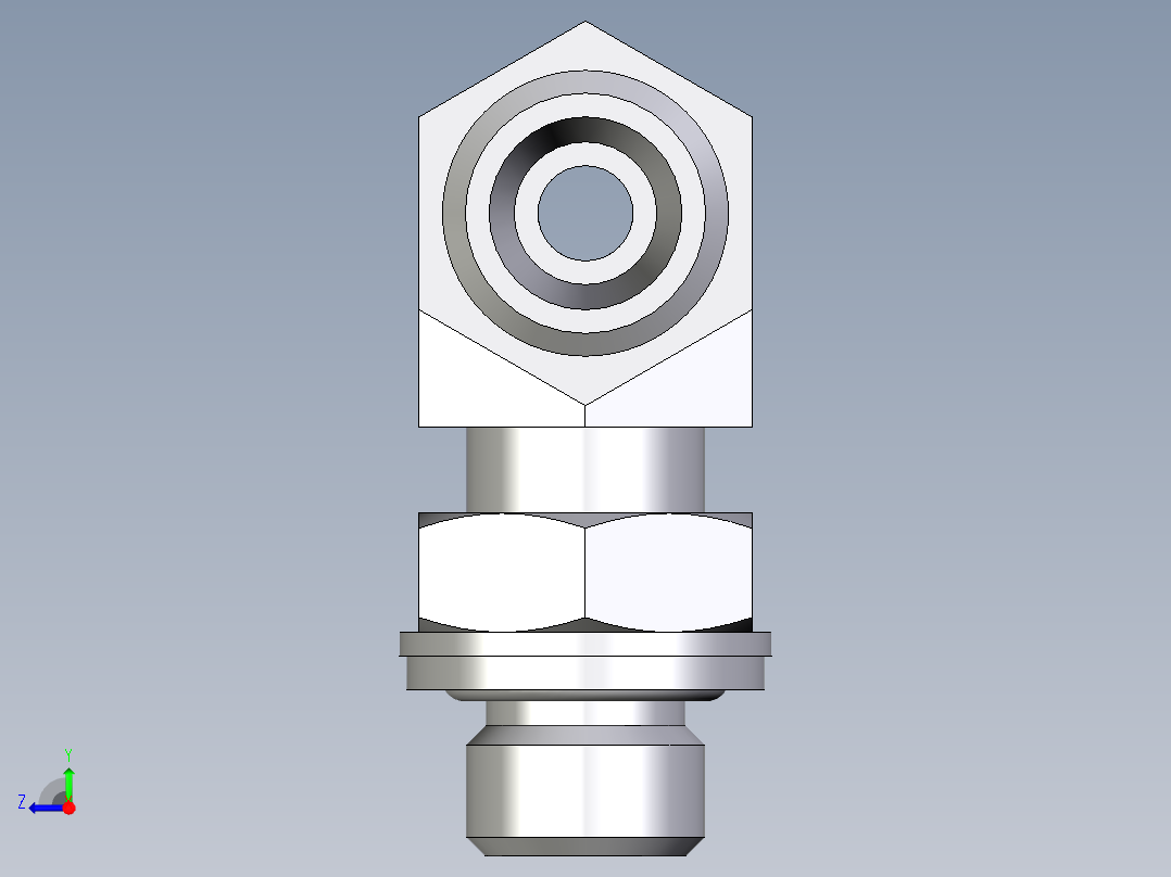 卡套式工业通用硬管接头EO_Adjustable_locknut_branch_tee_TEE06LMOMDCF右视图