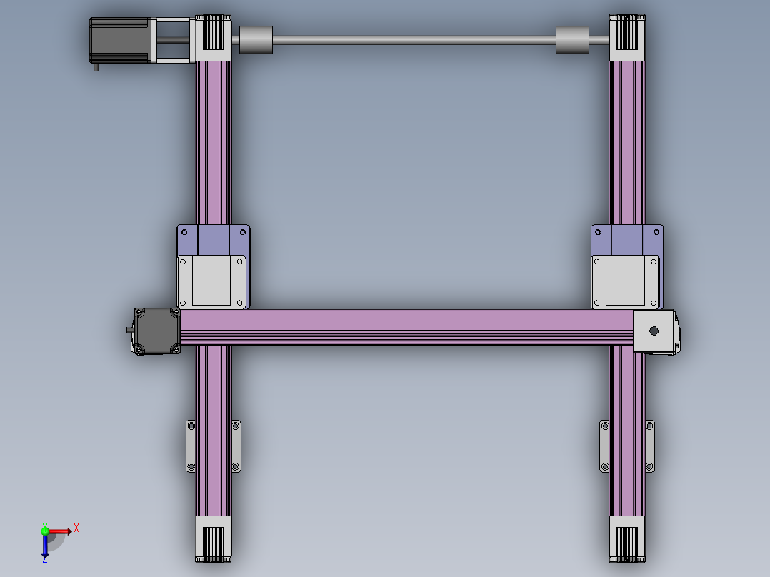 6套同步带坐标型机械手3d图纸 双轴 三轴工字型移栽机器人3D模型俯视图