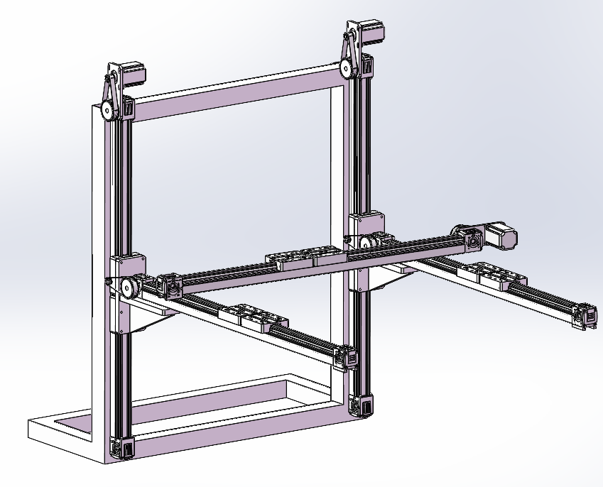 6套同步带坐标型机械手3d图纸 双轴 三轴工字型移栽机器人3D模型