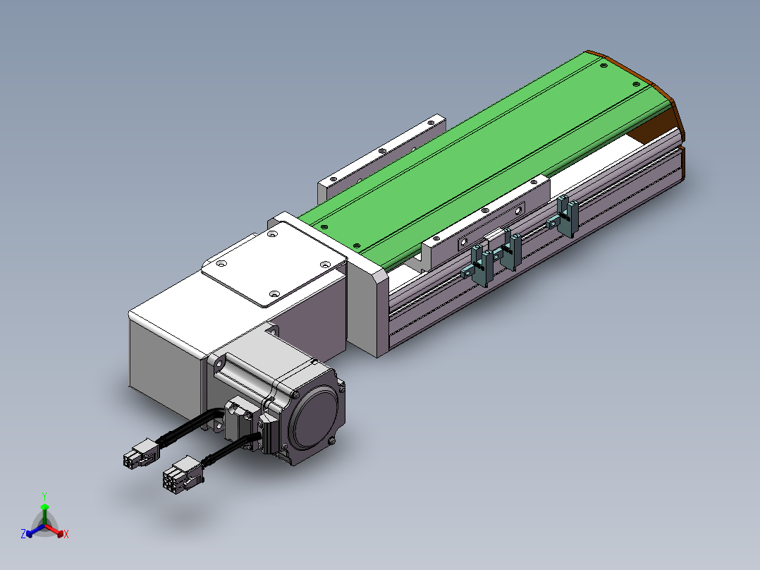 MTB同步带半封闭MTB10-L-200W正等轴测图