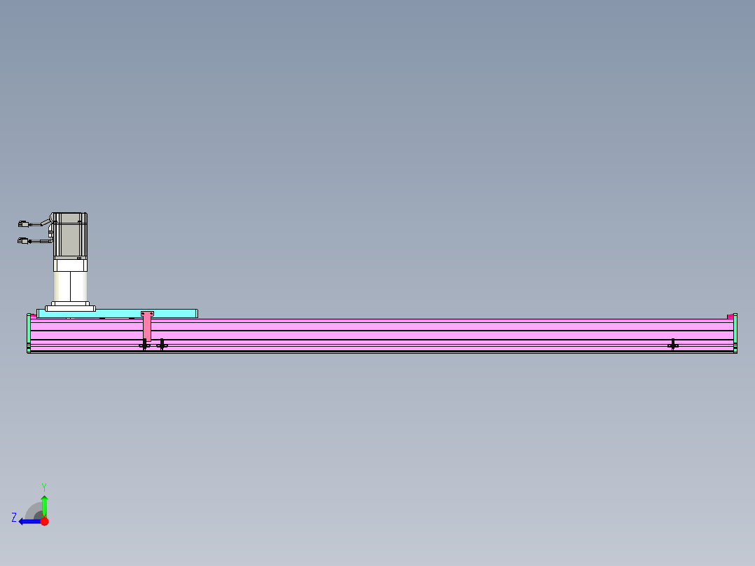 东锦齿条传动DH210G-L167-S1250-BU-减速机+P750W右视图