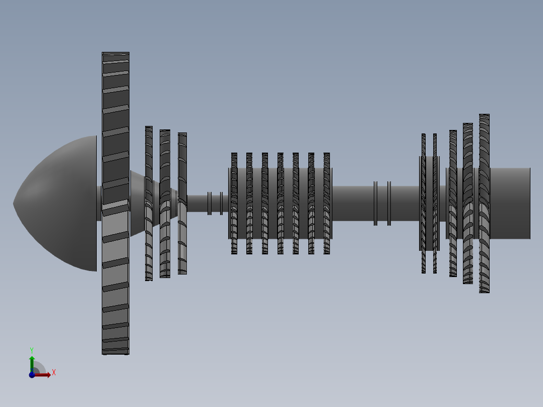 燃气轮机248---模型格式为 sw前视图