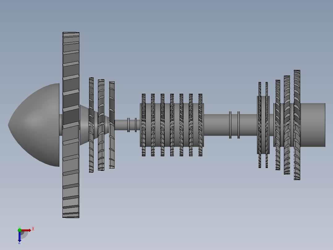燃气轮机248---模型格式为 sw俯视图