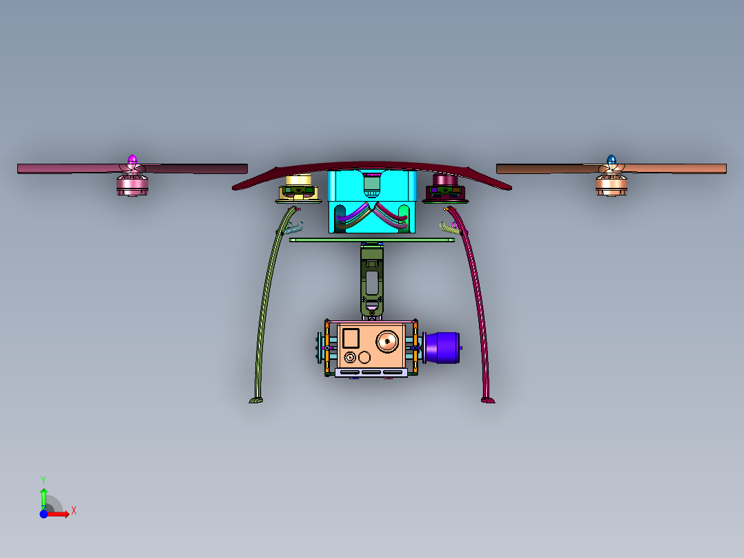 带摄像头专业飞行器航拍仪前视图