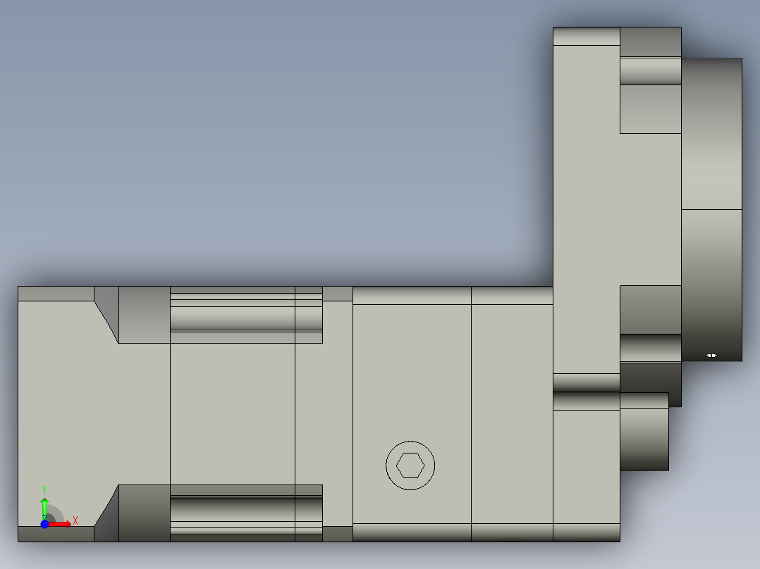 中空旋转平台KFN60-L2-5配单级减速机前视图