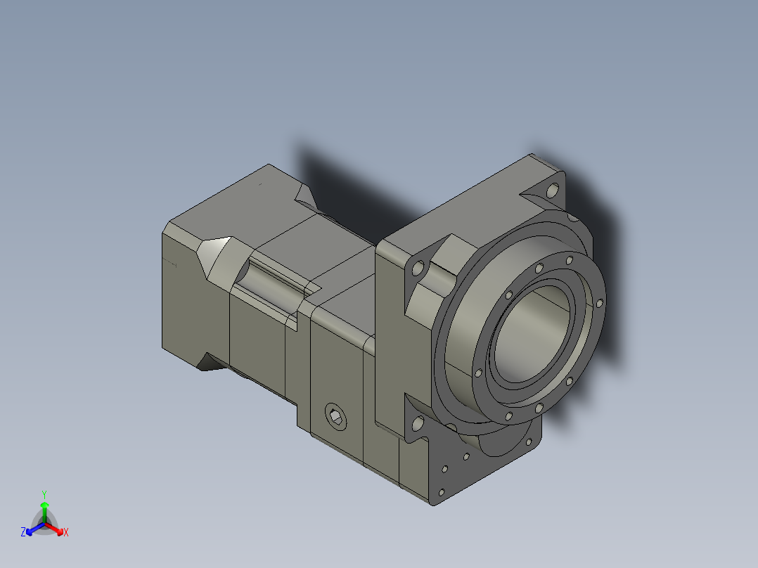 中空旋转平台KFN60-L2-5配单级减速机正等轴测图