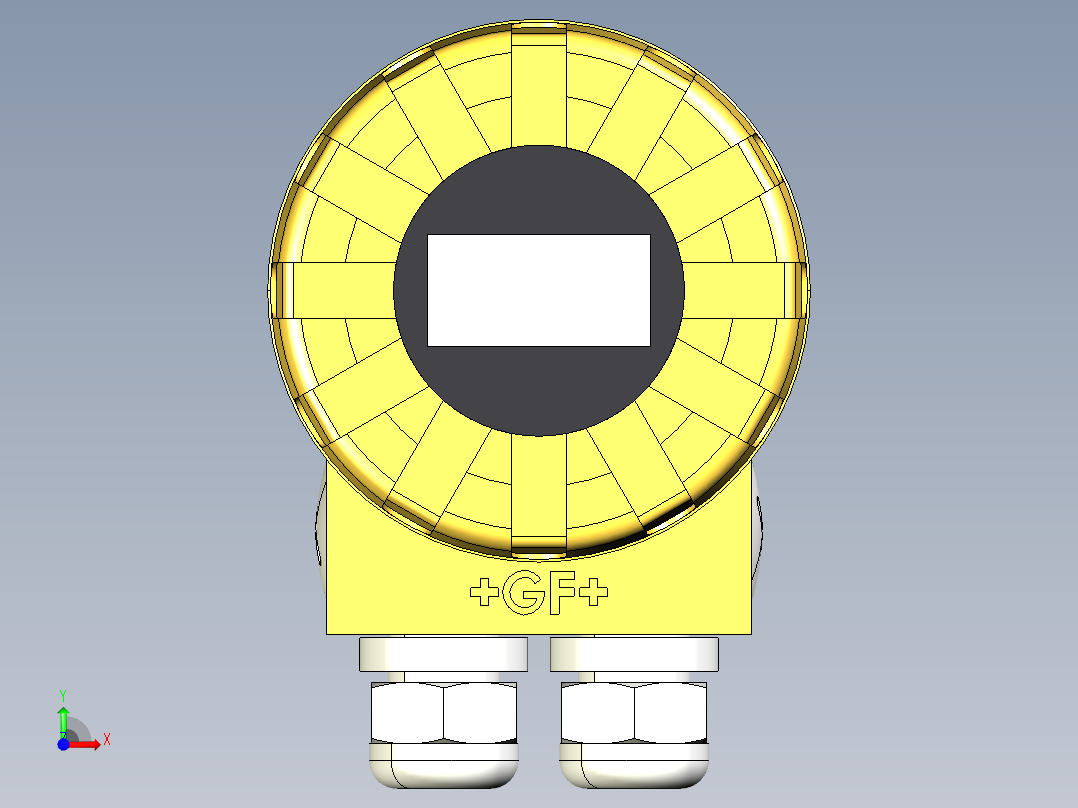超声波设备-TRANSMITTER-RANGE-4m-13.1ft-PVDF-BODY-4-20mA-2-WIRE-HART-ATEX-NPT-THREAD前视图