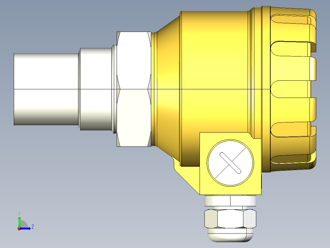 超声波设备-TRANSMITTER-RANGE-4m-13.1ft-PVDF-BODY-4-20mA-2-WIRE-HART-ATEX-NPT-THREAD左视图