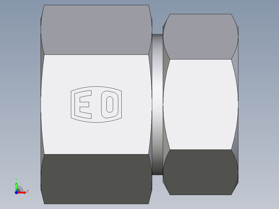 卡套式工业通用硬管接头EO_Swivel_connector_GAI35ZLRCF前视图