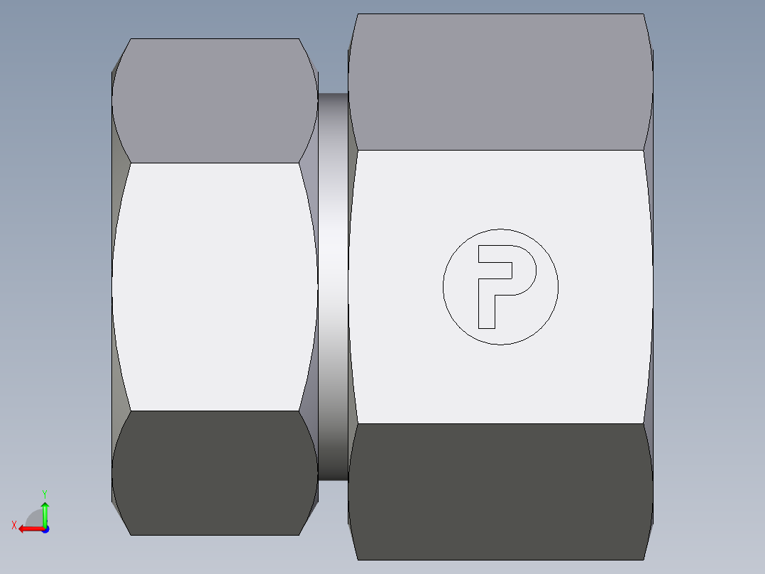 卡套式工业通用硬管接头EO_Swivel_connector_GAI35ZLRCF后视图