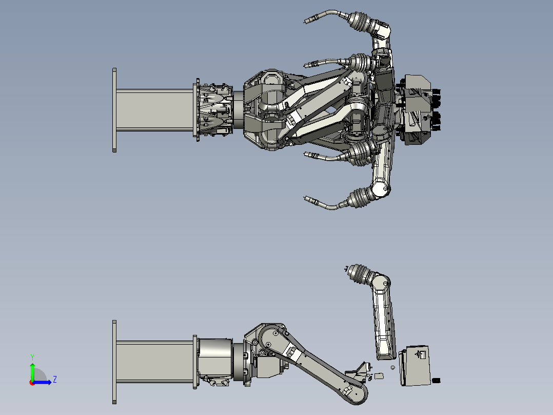 六位焊接机器人设备左视图