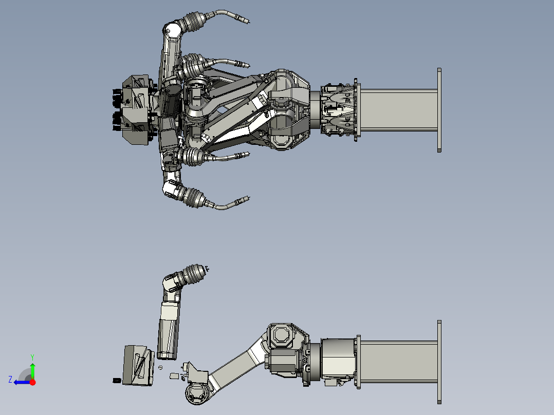 六位焊接机器人设备右视图
