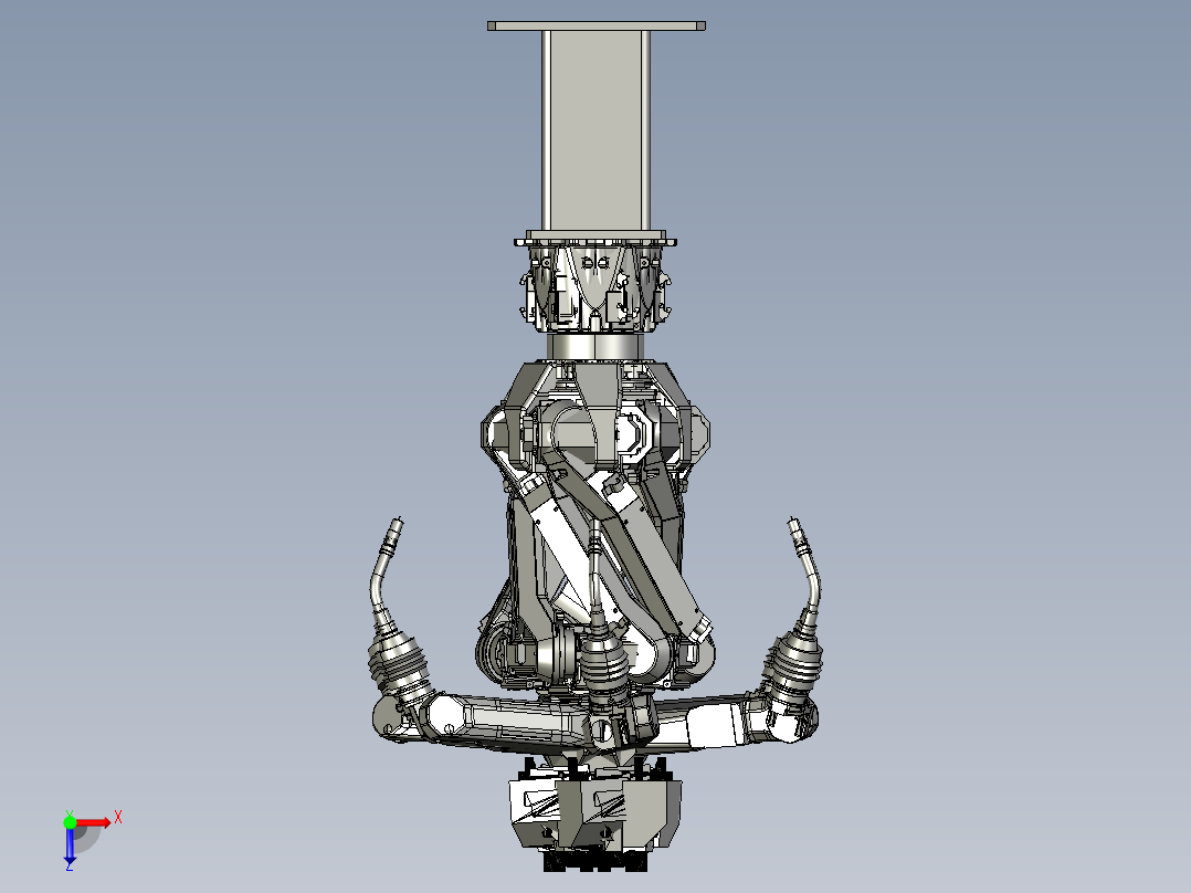 六位焊接机器人设备俯视图