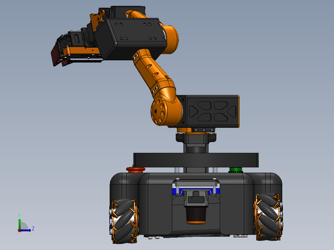 麦克纳姆轮机械臂小车sw17看编辑左视图