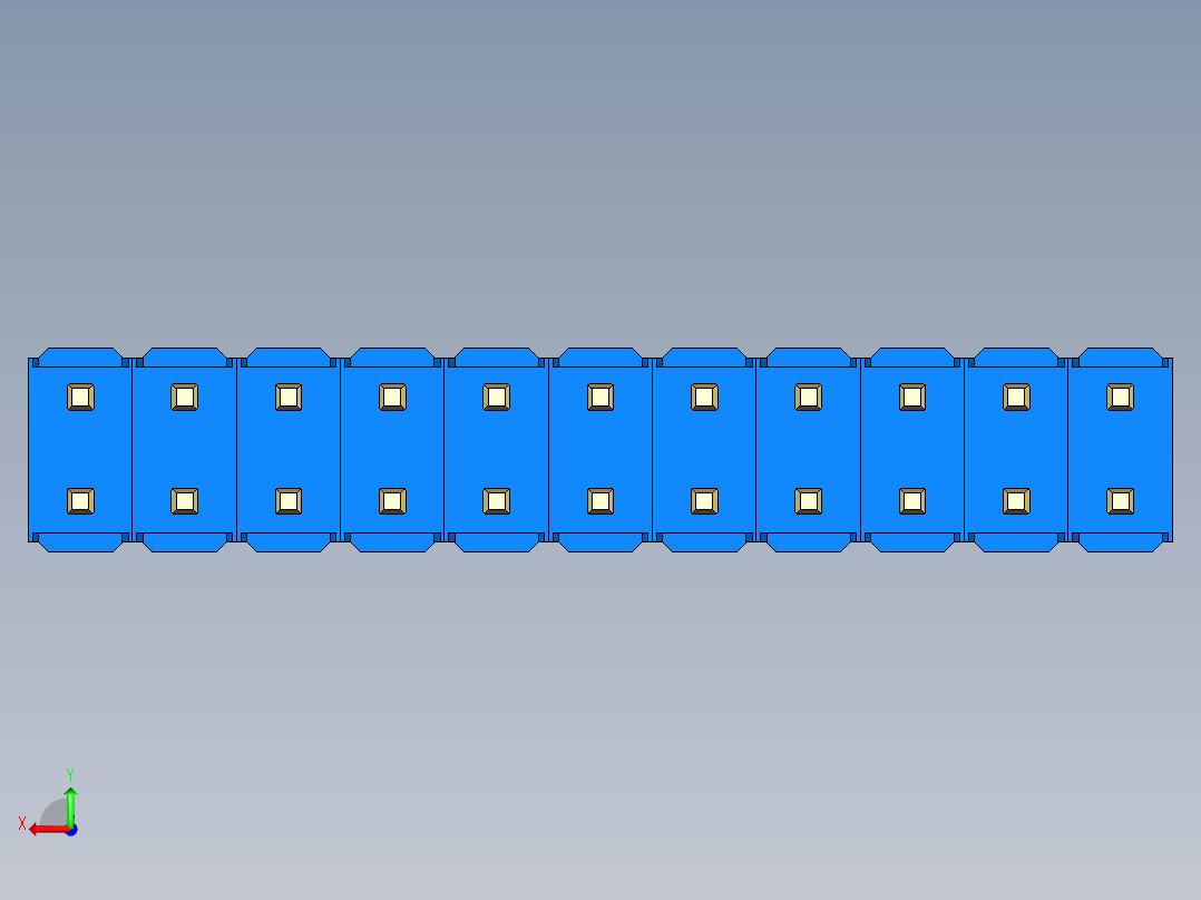 彩色公头100mil（2.54mm）系列-DS1021_blue_2x11p_100mil_Type19_rev1.0后视图
