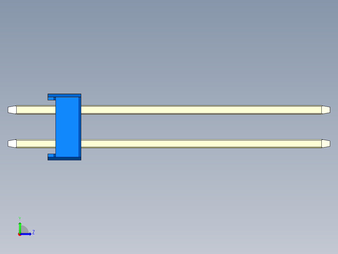 彩色公头100mil（2.54mm）系列-DS1021_blue_2x11p_100mil_Type19_rev1.0左视图