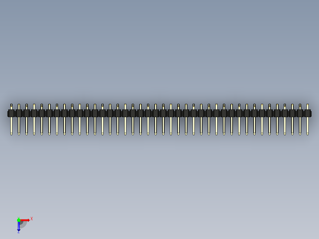 彩色公排针 100mil 2.54mm 系列-DS1022_black_40p_100mil_Type_SMT_R1_rev1.0俯视图