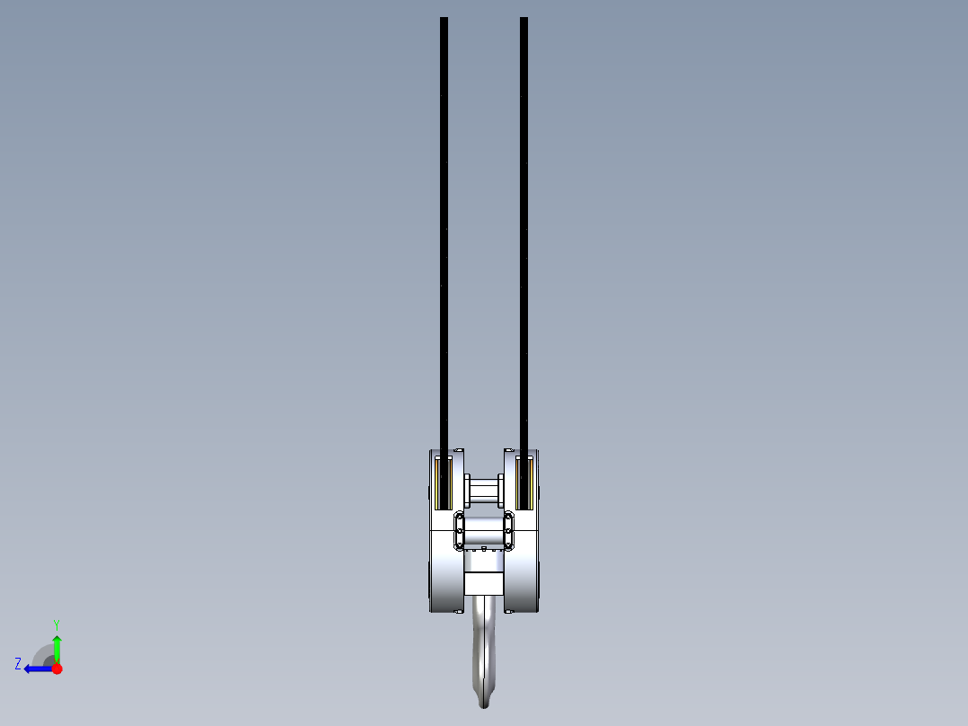 25T起重机吊钩吊具数模3D图纸 STEP格式右视图
