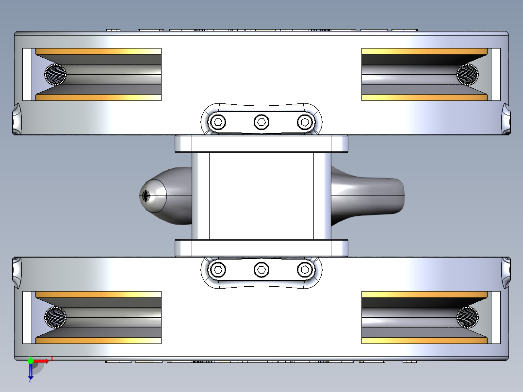 25T起重机吊钩吊具数模3D图纸 STEP格式俯视图