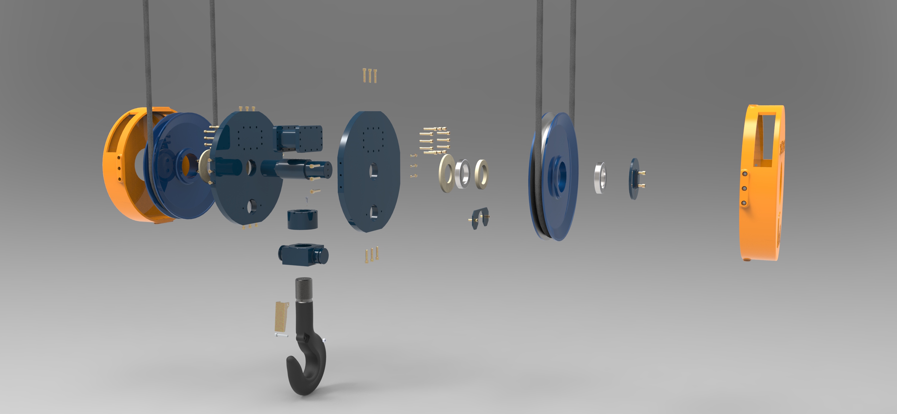 25T起重机吊钩吊具数模3D图纸 STEP格式