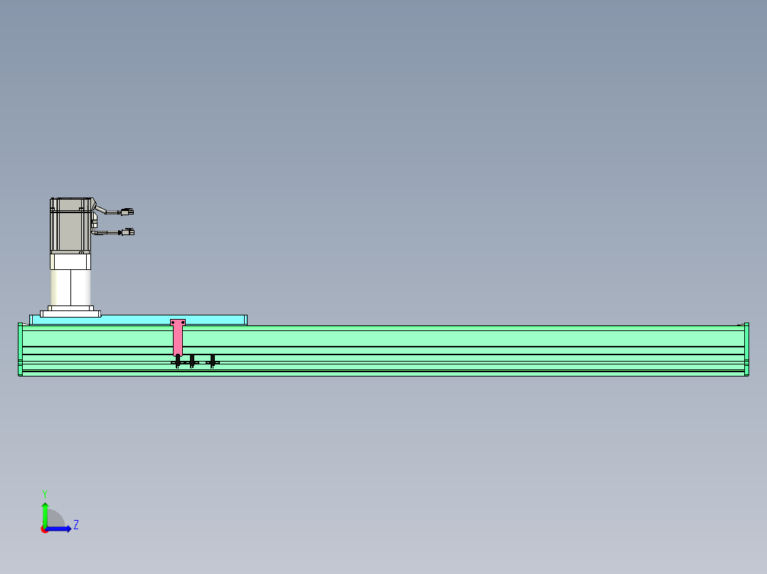 东锦齿条传动DH270G-L167-S950-BU-减速机+750W左视图