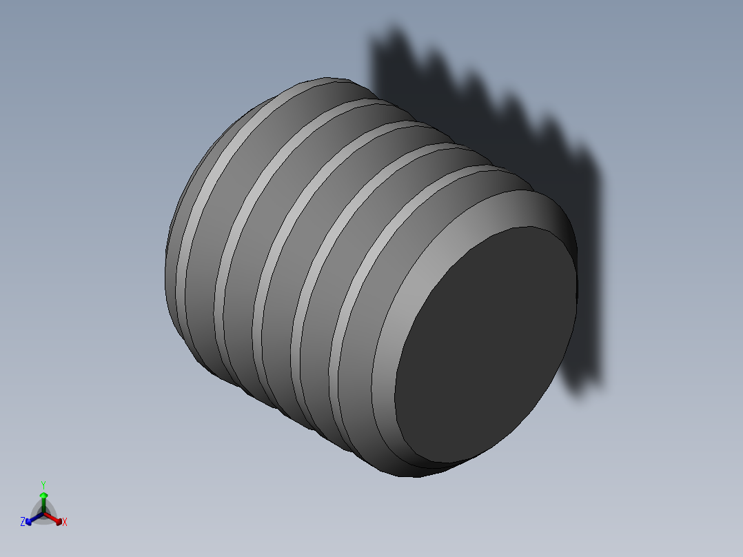 DIN 913-ISO 4026 固定螺钉-M6 L=6.SLDPRT正等轴测图
