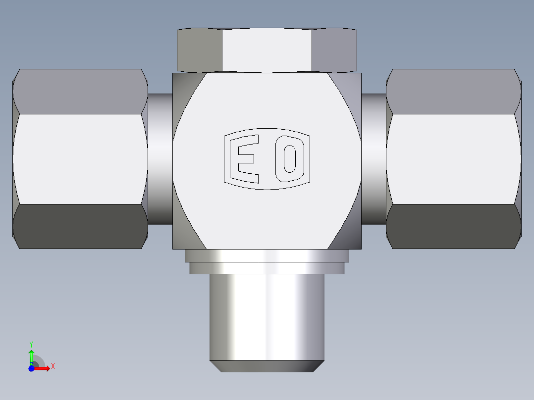 卡套式工业通用硬管接头EO_High_pressure_banjo_tee_TH08SMKDSCF前视图