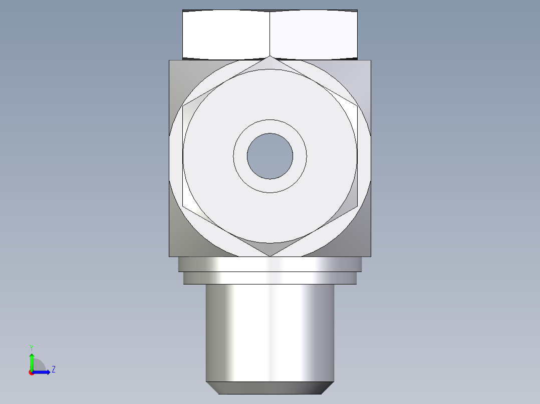 卡套式工业通用硬管接头EO_High_pressure_banjo_tee_TH08SMKDSCF左视图
