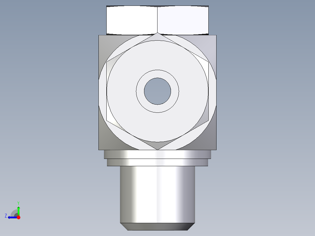 卡套式工业通用硬管接头EO_High_pressure_banjo_tee_TH08SMKDSCF右视图