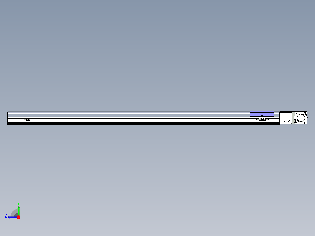 同步带滑台-半封闭B17H-L50-S1550-L-P75-D3右视图
