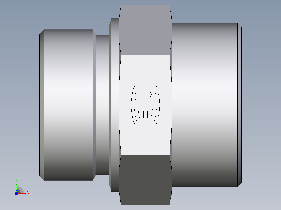 卡套式工业通用硬管接头EO_Male_Stud_connector_GE38SMCFX前视图
