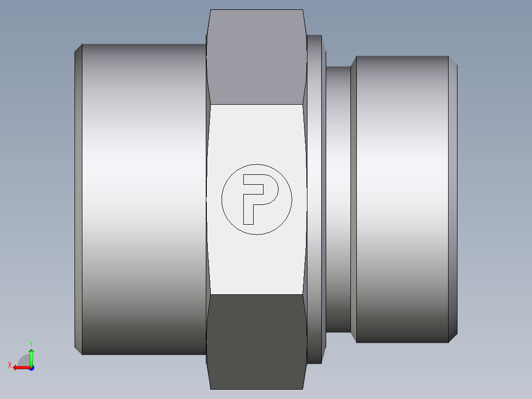 卡套式工业通用硬管接头EO_Male_Stud_connector_GE38SMCFX后视图