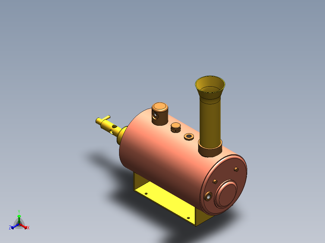 卧式燃气锅炉正等轴测图
