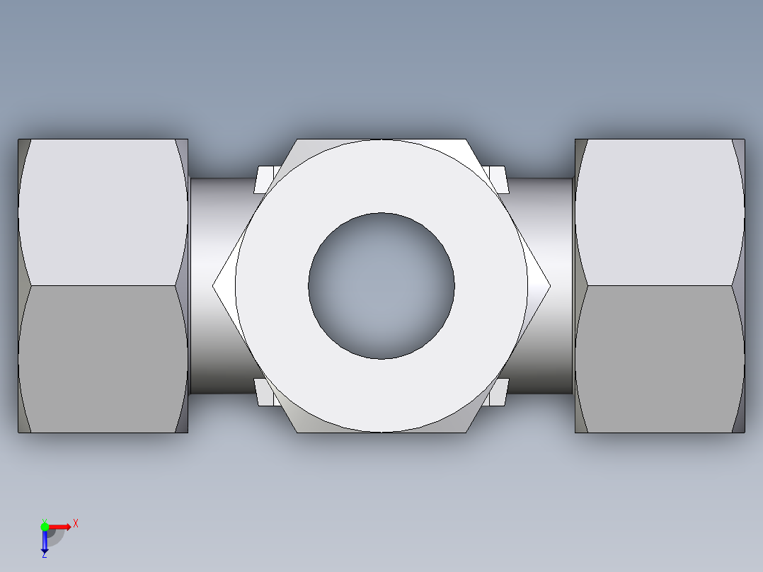 卡套式工业通用硬管接头EO_Union_cross_K30ZSCF俯视图